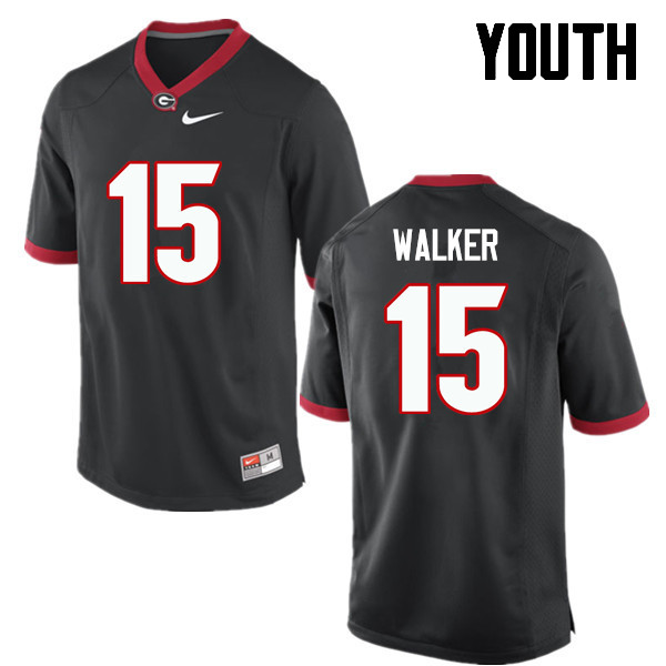 Youth Georgia Bulldogs #15 DAndre Walker College Football Jerseys-Black - Click Image to Close